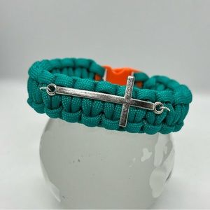Paracord Knotted Bracelet Unisex with Charm CROSS